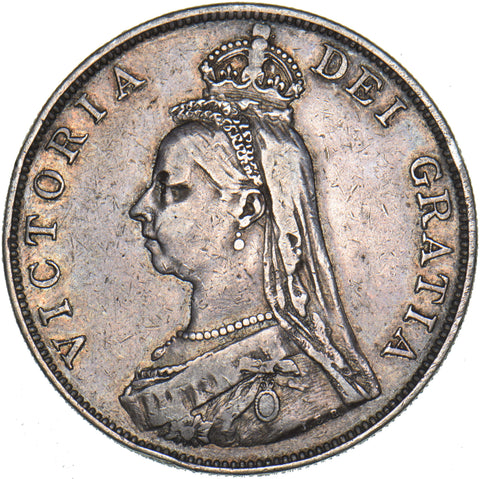 1887 Double Florin (Arabic 1) - Victoria British Silver Coin - Nice