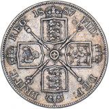 1887 Double Florin (Arabic 1) - Victoria British Silver Coin - Nice