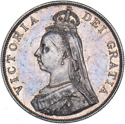 1887 Double Florin (Arabic 1) - Victoria British Silver Coin - Superb