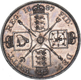 1887 Double Florin (Arabic 1) - Victoria British Silver Coin - Superb