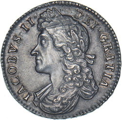 1688 Halfcrown - James II British Silver Coin - Very Nice