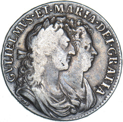 1689 Halfcrown - William & Mary British Silver Coin