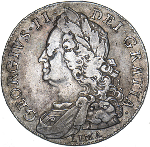 1746 Lima Halfcrown - George II British Silver Coin - Nice