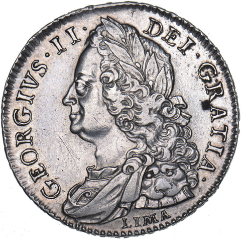 1746 Lima Halfcrown (6 Over 5) - George II British Silver Coin - Very Nice