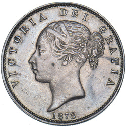 1878 Halfcrown - Victoria British Silver Coin - Very Nice