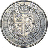 1899 Halfcrown - Victoria British Silver Coin - Very Nice