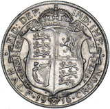 1916 Halfcrown - George V British Silver Coin - Very Nice