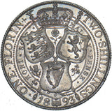 1893 Florin - Victoria British Silver Coin - Superb