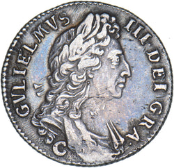 1697 C Shilling (Chester Mint) - William III British Silver Coin - Nice