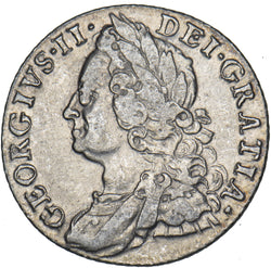 1758 Shilling - George II British Silver Coin - Nice