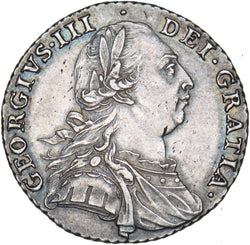 1787 Shilling - George III British Silver Coin - Very Nice
