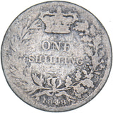 1848 Shilling - Victoria British Silver Coin