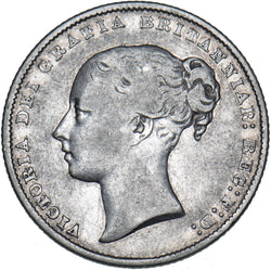 1858 Shilling (Dies 4A) - Victoria British Silver Coin