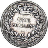 1866 Shilling - Victoria British Silver Coin