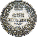 1884 Shilling - Victoria British Silver Coin - Nice