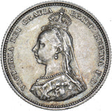 1887 Shilling - Victoria British Silver Coin - Very Nice