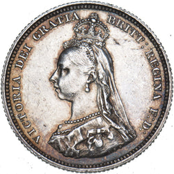 1887 Shilling - Victoria British Silver Coin - Very Nice