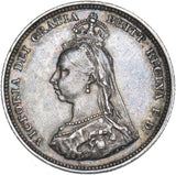 1887 Shilling - Victoria British Silver Coin - Very Nice