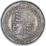 1887 Shilling - Victoria British Silver Coin - Very Nice