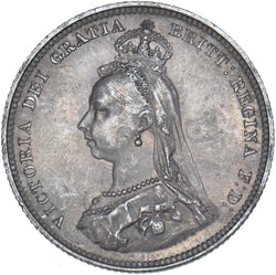 1887 Shilling - Victoria British Silver Coin - Very Nice