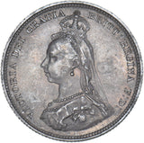 1887 Shilling - Victoria British Silver Coin - Very Nice