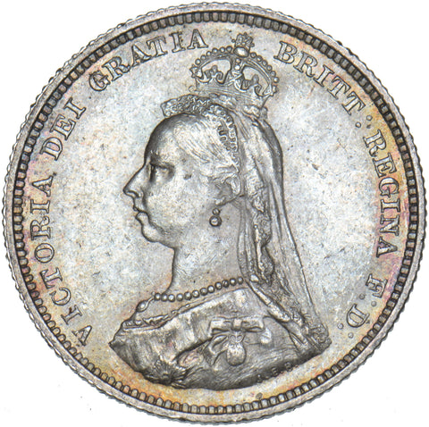 1887 Shilling - Victoria British Silver Coin - Superb