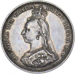 1887 Shilling - Victoria British Silver Coin - Very Nice