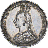 1887 Shilling - Victoria British Silver Coin - Very Nice