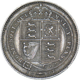 1887 Shilling - Victoria British Silver Coin - Very Nice