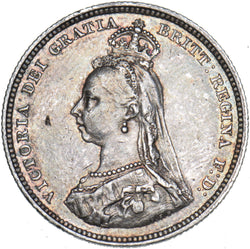 1887 Shilling - Victoria British Silver Coin - Nice