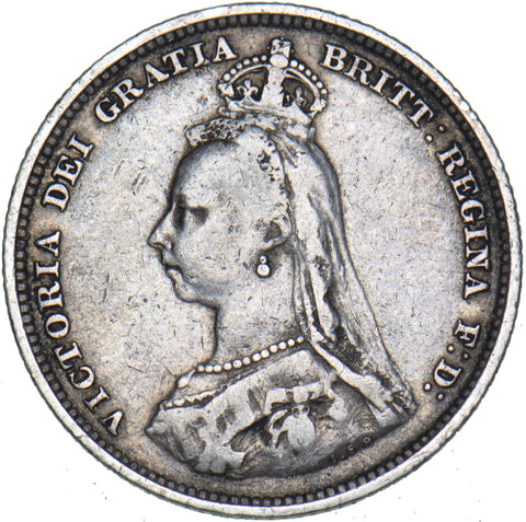 1888 Shilling (8 Over 7) - Victoria British Silver Coin