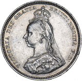 1889 Shilling (Small Head) - Victoria British Silver Coin - Very Nice