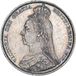 1889 Shilling - Victoria British Silver Coin - Superb