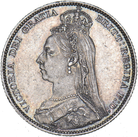 1889 Shilling - Victoria British Silver Coin - Superb