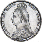 1889 Shilling - Victoria British Silver Coin - Very Nice