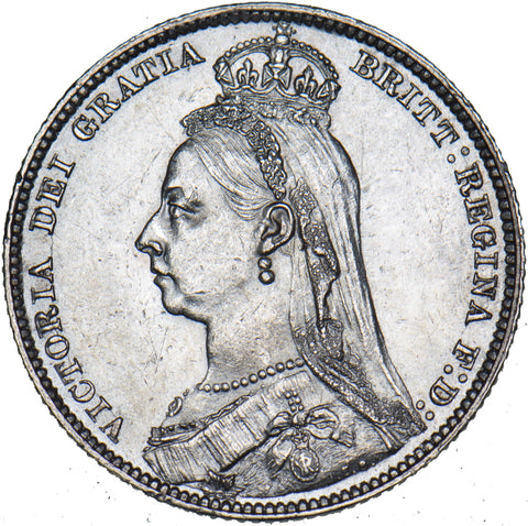 1889 Shilling - Victoria British Silver Coin - Very Nice