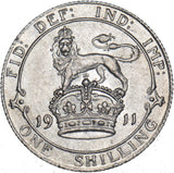 1911 Shilling - George V British Silver Coin - Superb