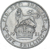 1921 Shilling - George V British Silver Coin - Nice