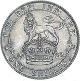 1922 Shilling - George V British Silver Coin - Very Nice