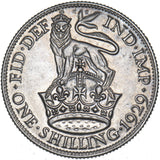 1929 Shilling - George V British Silver Coin - Very Nice