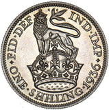 1936 Shilling - George V British Silver Coin - Very Nice