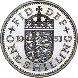 1953 Proof English Shilling - Elizabeth II British  Coin - Superb