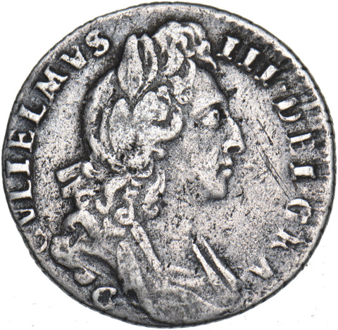 1697 C Sixpence (Chester Mint) - William III British Silver Coin