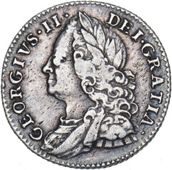 1758 Sixpence - George II British Silver Coin - Nice