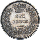 1843 Sixpence - Victoria British Silver Coin - Very Nice