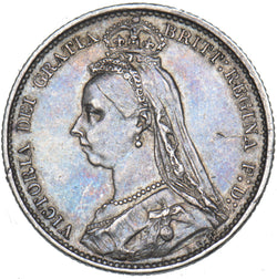 1887 Sixpence - Victoria British Silver Coin - Nice