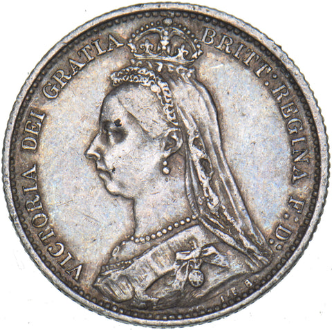 1887 Sixpence - Victoria British Silver Coin - Nice