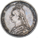 1887 Sixpence - Victoria British Silver Coin - Nice