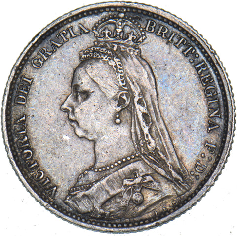 1887 Sixpence - Victoria British Silver Coin - Nice