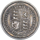 1887 Sixpence - Victoria British Silver Coin - Nice